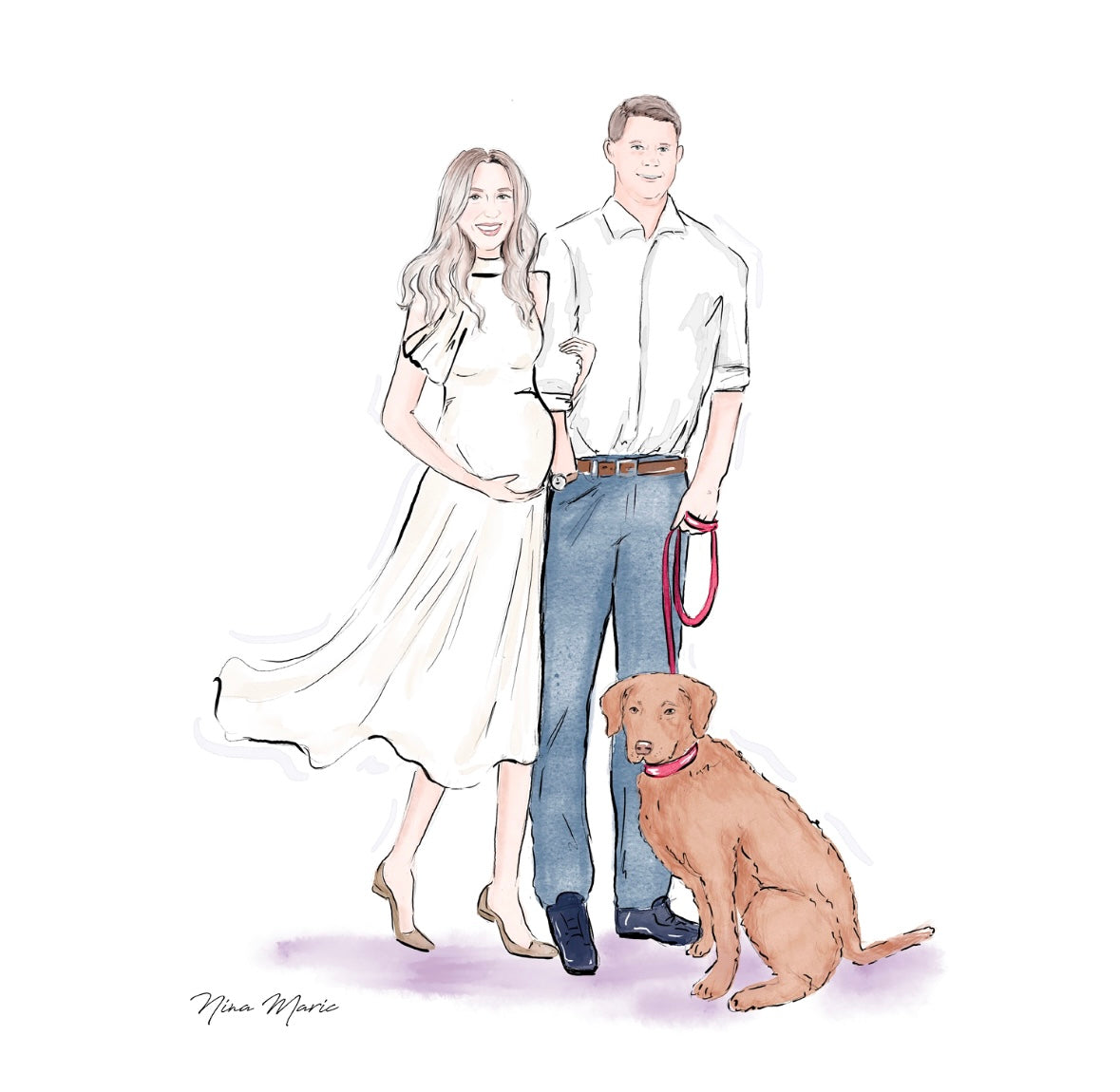 Custom Portrait Art by Nina Maric - Personalized Gifts (Basic Package)