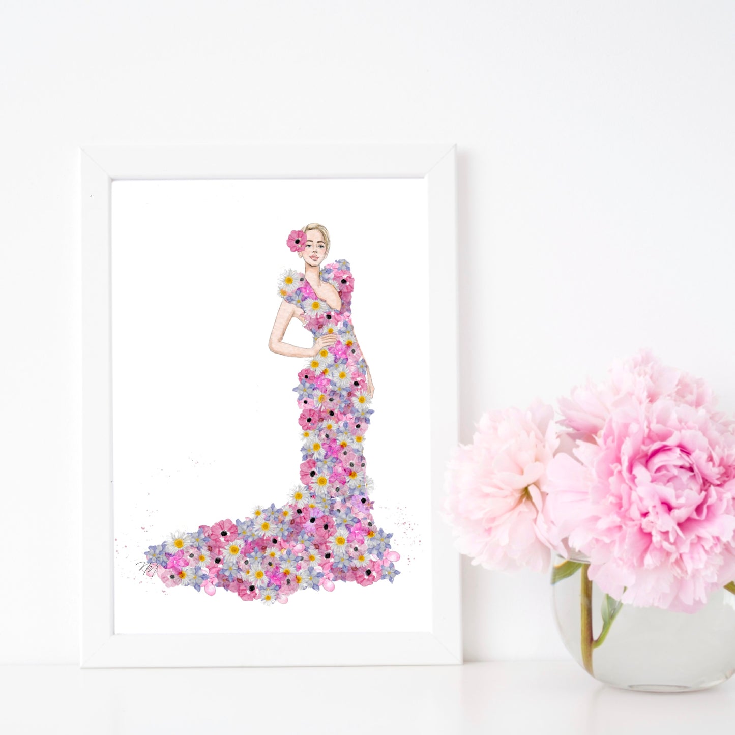 Modern Wall Art Print - Flower Gown