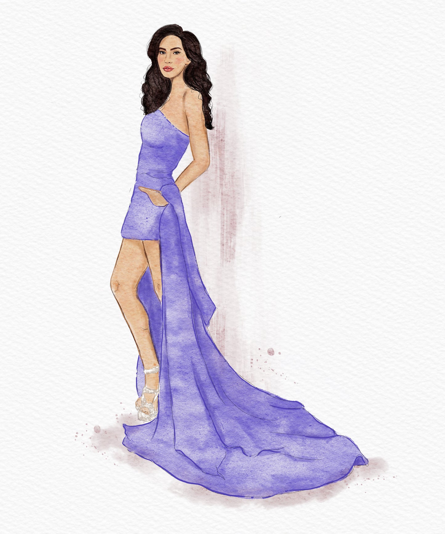 Watercolor portrait art by Nina Maric