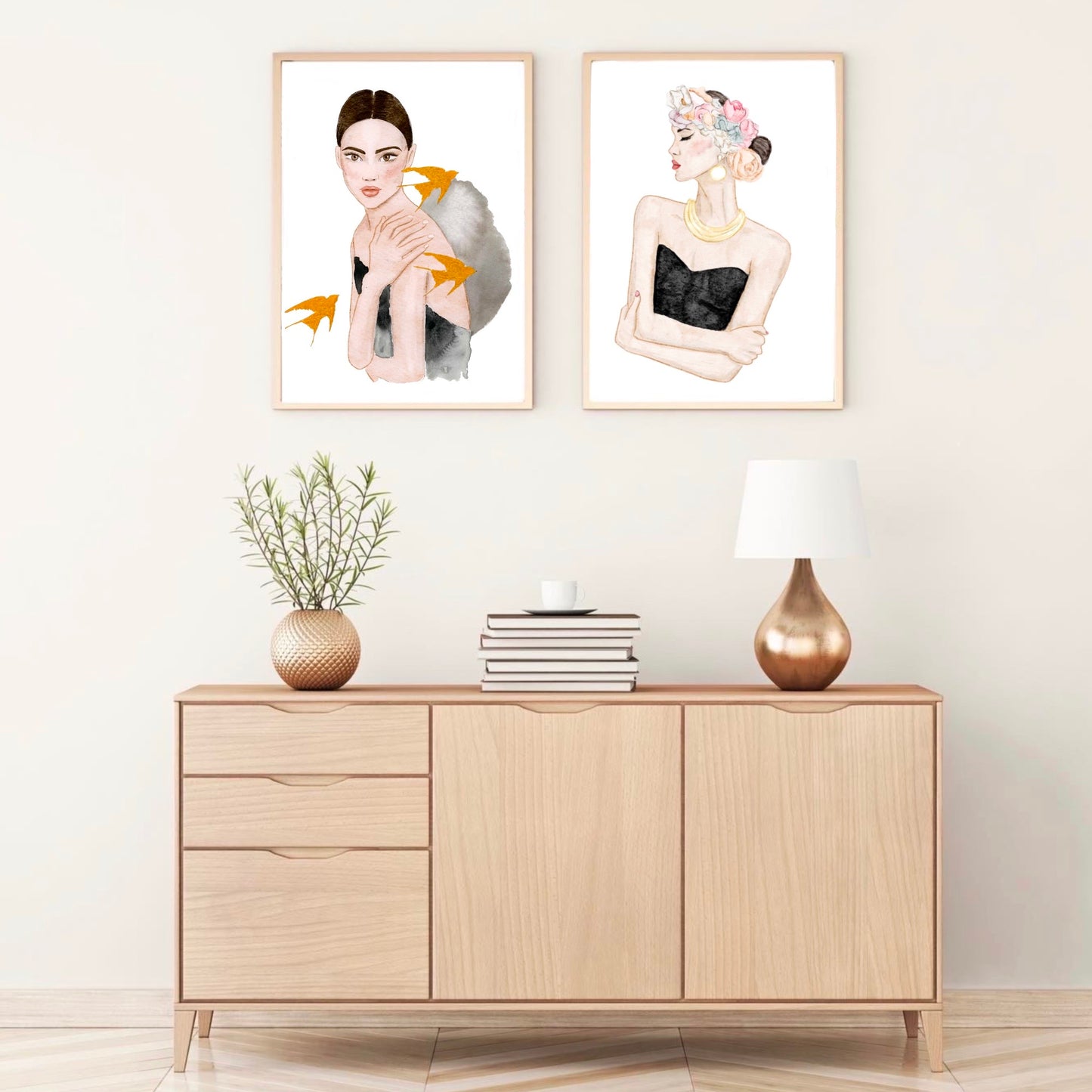 Swallows art print by Nina Maric