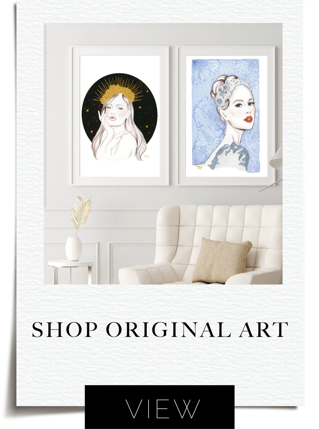 Original watercolor art by Nina Maric is perfect to add elegance to any space while getting a unique and special feel of the original artwork