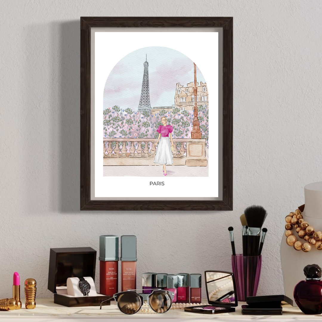 Travel Art Print - Paris (dome background)