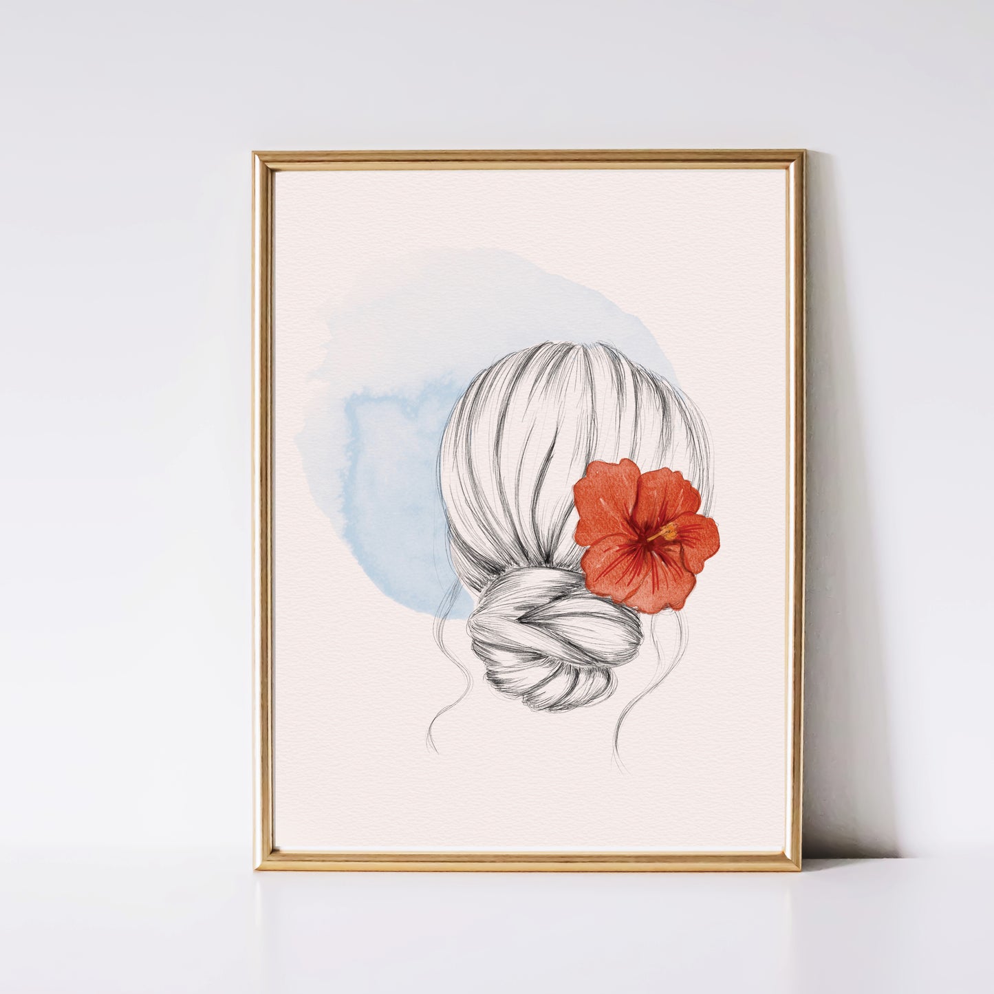 Tropical home decor Hibiscus art print by Nina Maric