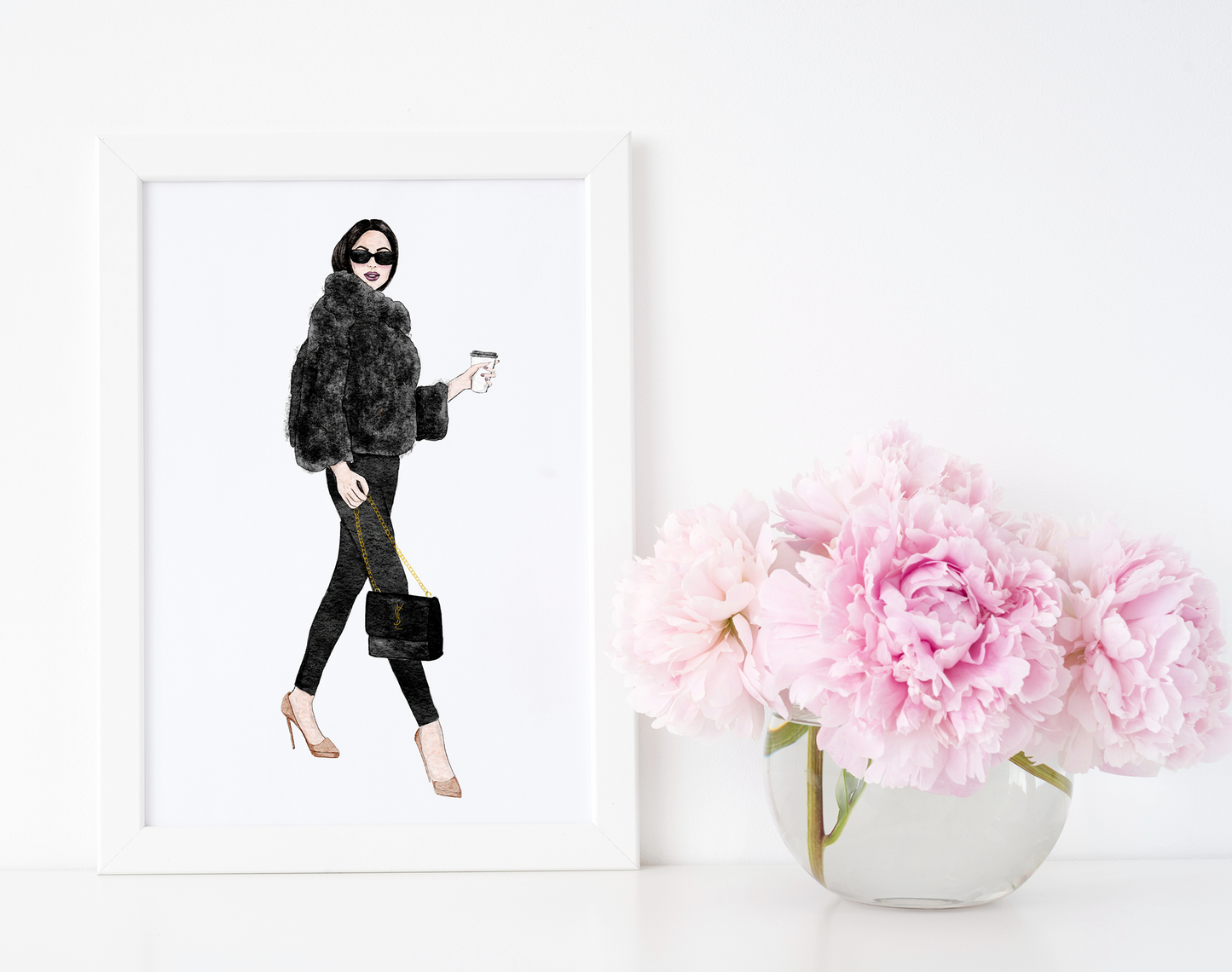 Office decor idea art print by Nina Maric fashion illustrator