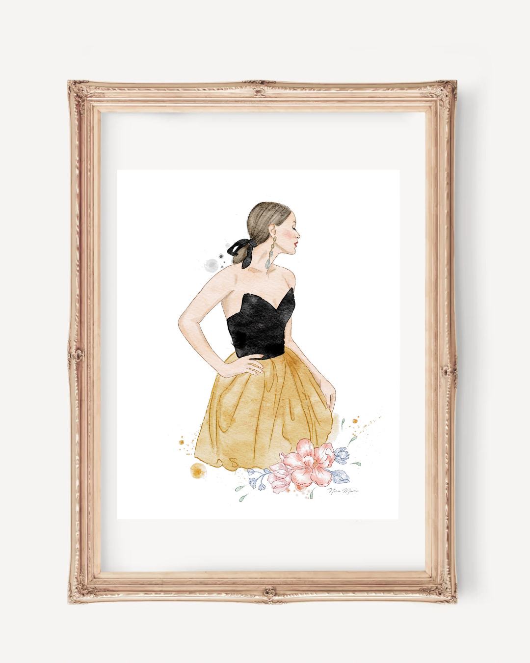 Black & Gold fashion art by Nina Maric illustrations
