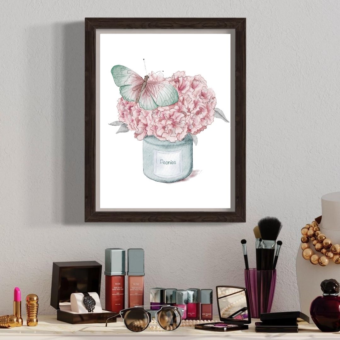 Peony Wall Art - Watercolor Home Decor