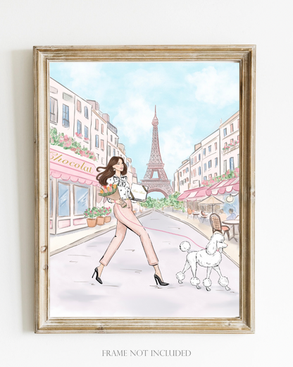 Paris Scene Fashion Illustration Print