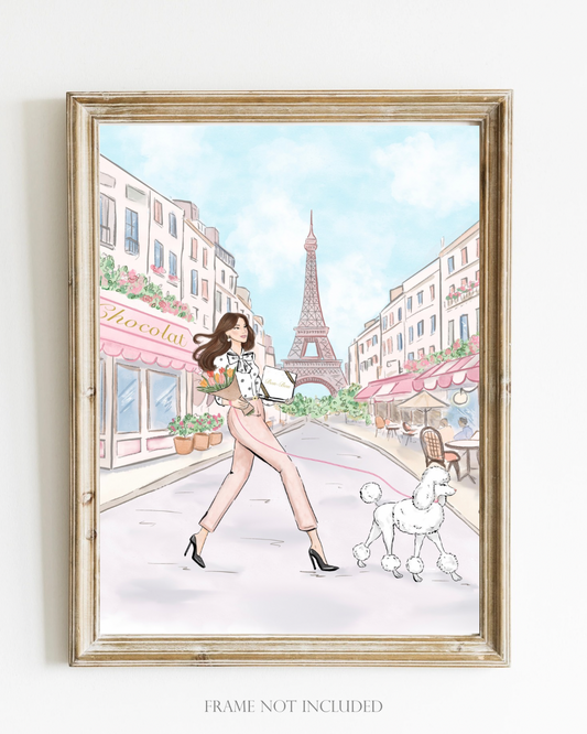 Paris Scene Fashion Illustration Print