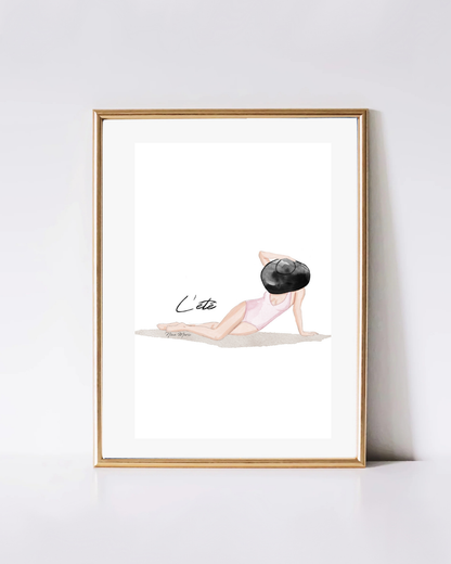 Beach Day Art Print – Watercolor Fashion Illustration