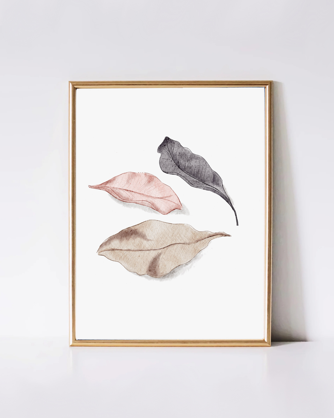 Botanical Art - Minimal Neutral Leaves