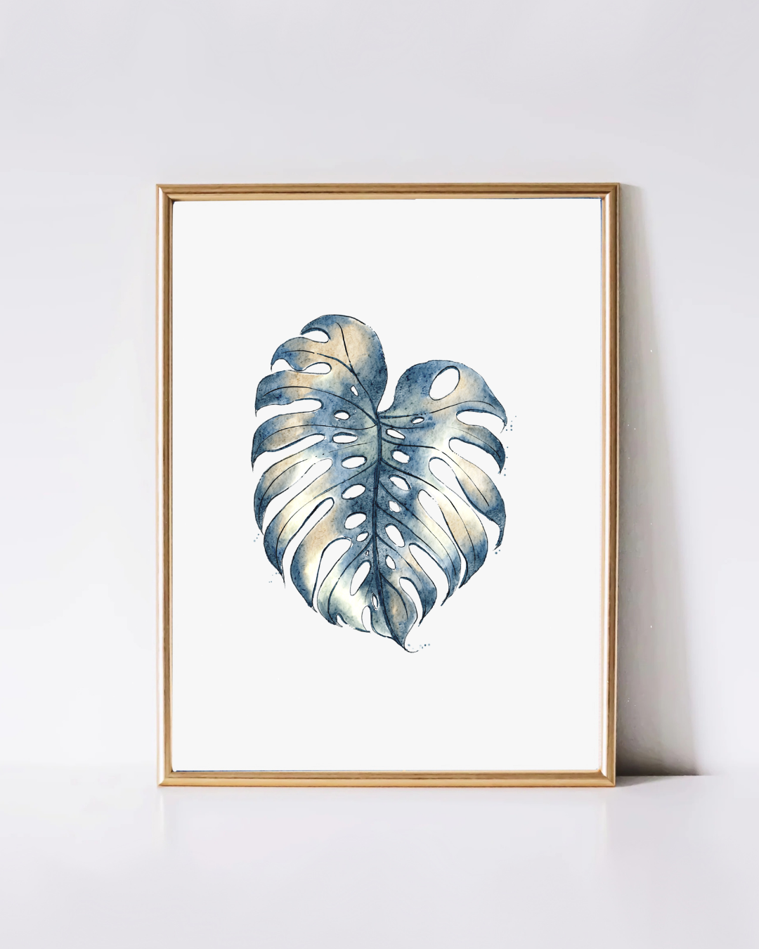 Monstera Leaf Art Print - Minimalist Botanical Prints
