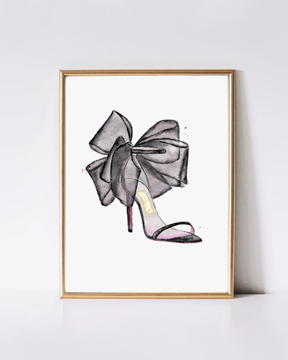 Black Heel Watercolor Art Print