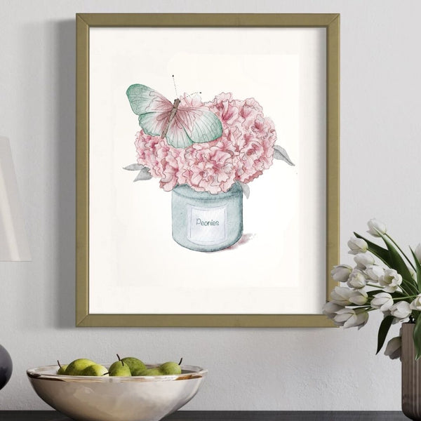 Peony Wall Art - Watercolor Home Decor