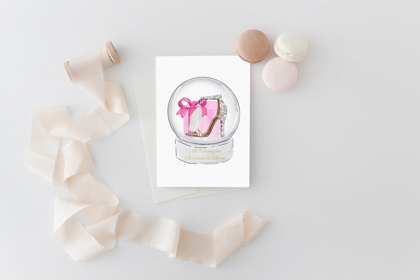 All I Want for Christmas is Choos - Shoe art print (pink)