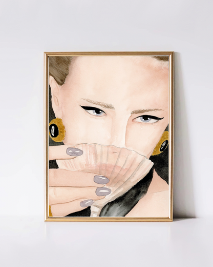 Glamorous Portrait Art Print – Beauty Cocktail Wall Art
