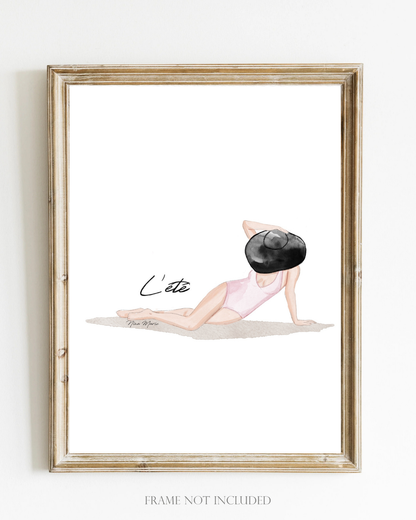 Beach Day Art Print – Watercolor Fashion Illustration
