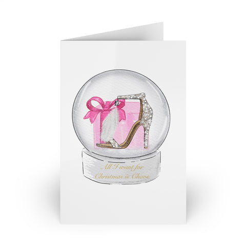 All I want for Christmas is Choos (pink) Greeting Card (5x7 folded)