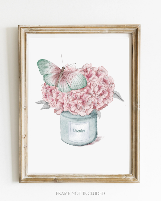 Peony Wall Art - Watercolor Home Decor