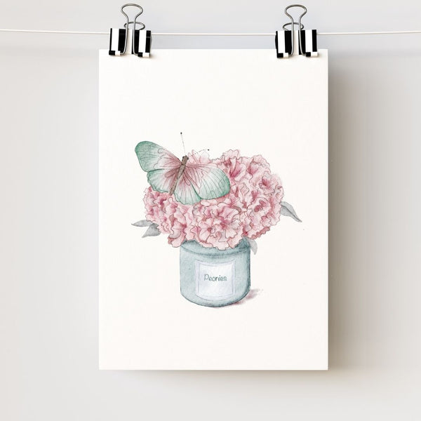 Peony Wall Art - Watercolor Home Decor