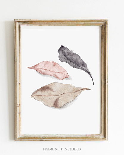 Botanical Art - Minimal Neutral Leaves
