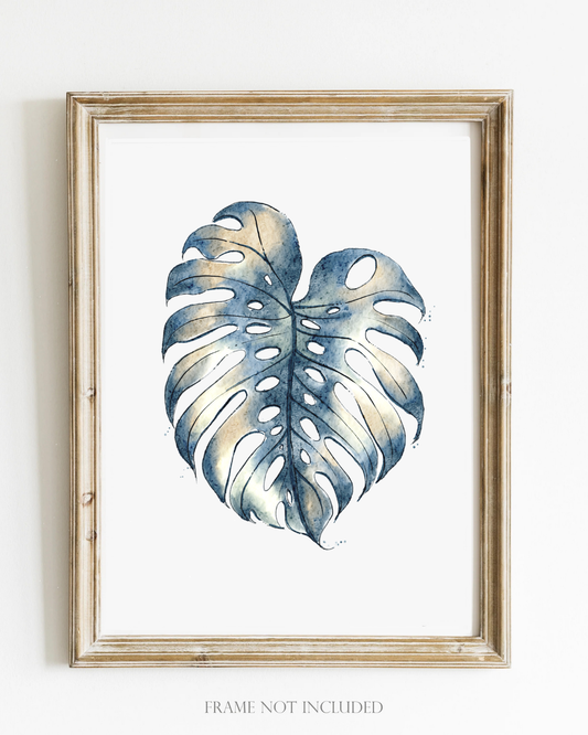 Monstera Leaf Art Print - Minimalist Botanical Prints
