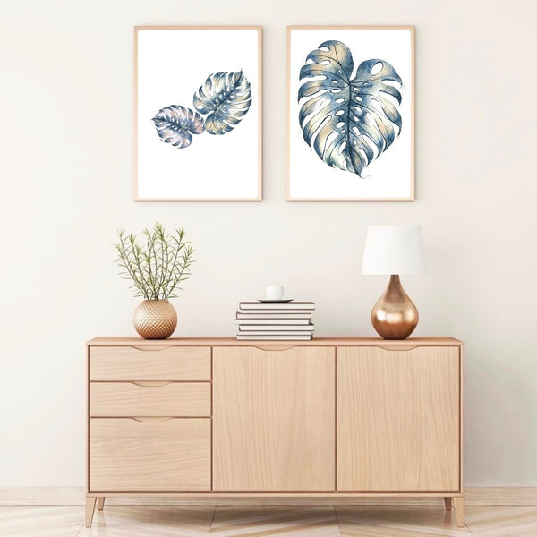 Tropical Monstera Art Print - Minimalist Botanical Wall Art