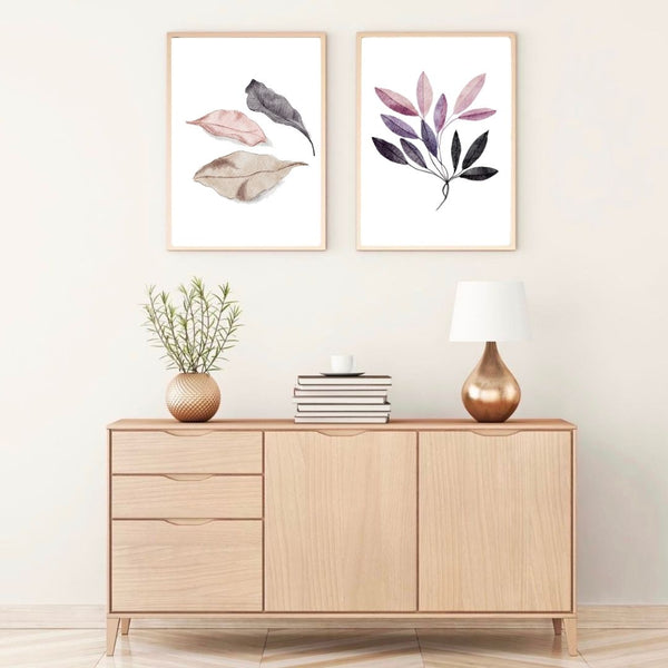 Botanical Art - Minimal Neutral Leaves