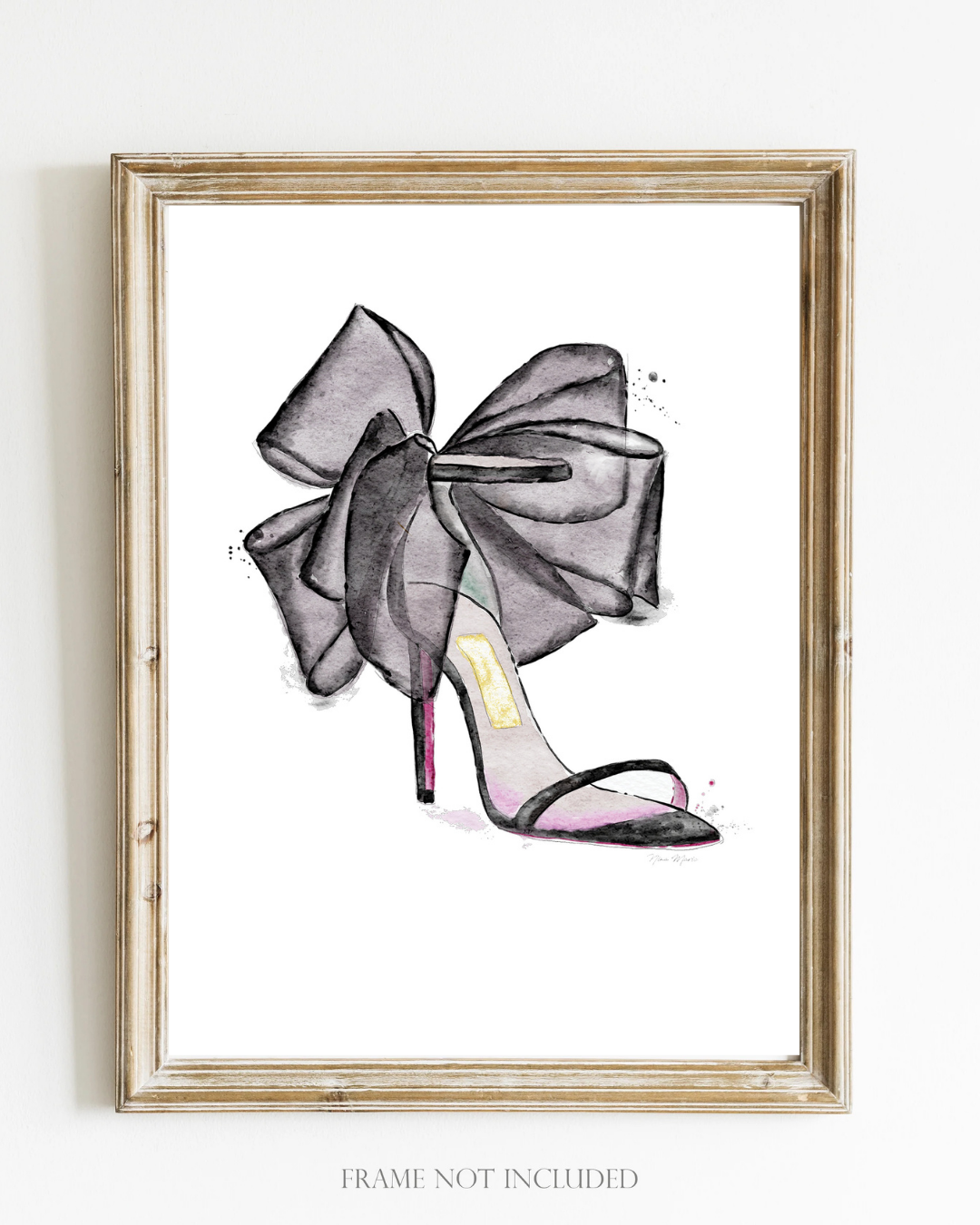 Black Heel Watercolor Art Print