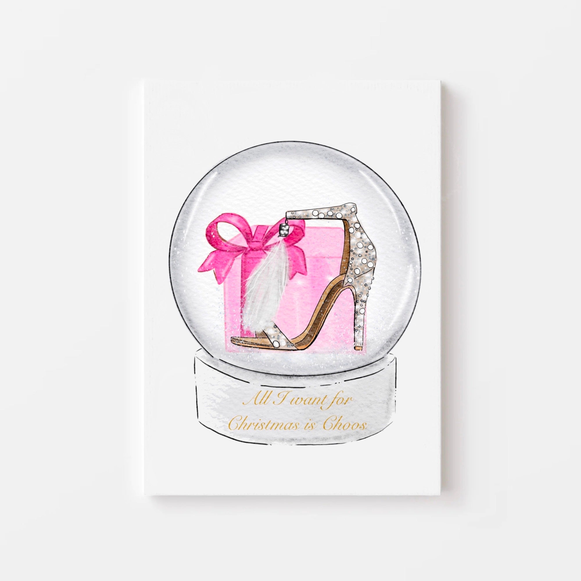 All I Want for Christmas is Choos - Shoe art print (pink)