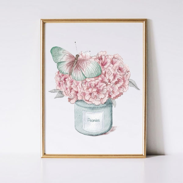 Peony Wall Art - Watercolor Home Decor