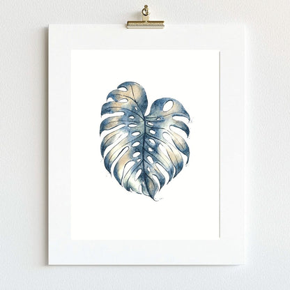 Monstera Leaf Art Print - Minimalist Botanical Prints