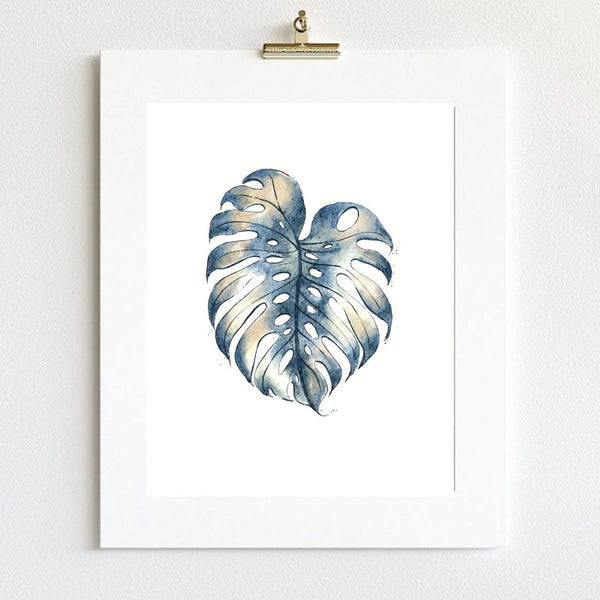 Monstera Leaf Art Print - Minimalist Botanical Prints