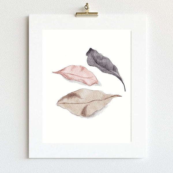 Botanical Art - Minimal Neutral Leaves