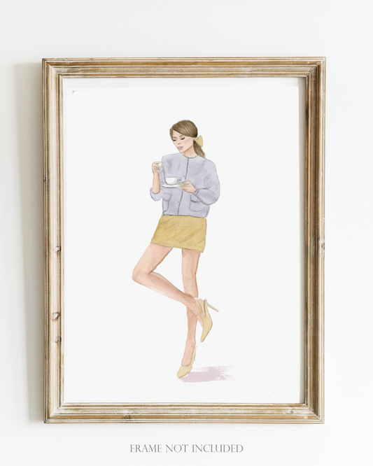 Fashion Illustration Coffee Art Print