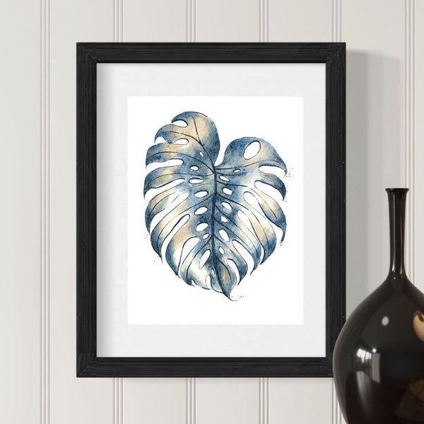 Monstera Leaf Art Print - Minimalist Botanical Prints