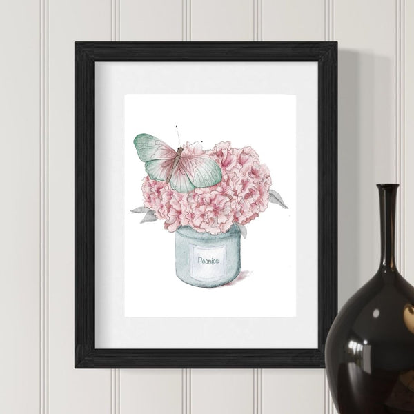 Peony Wall Art - Watercolor Home Decor