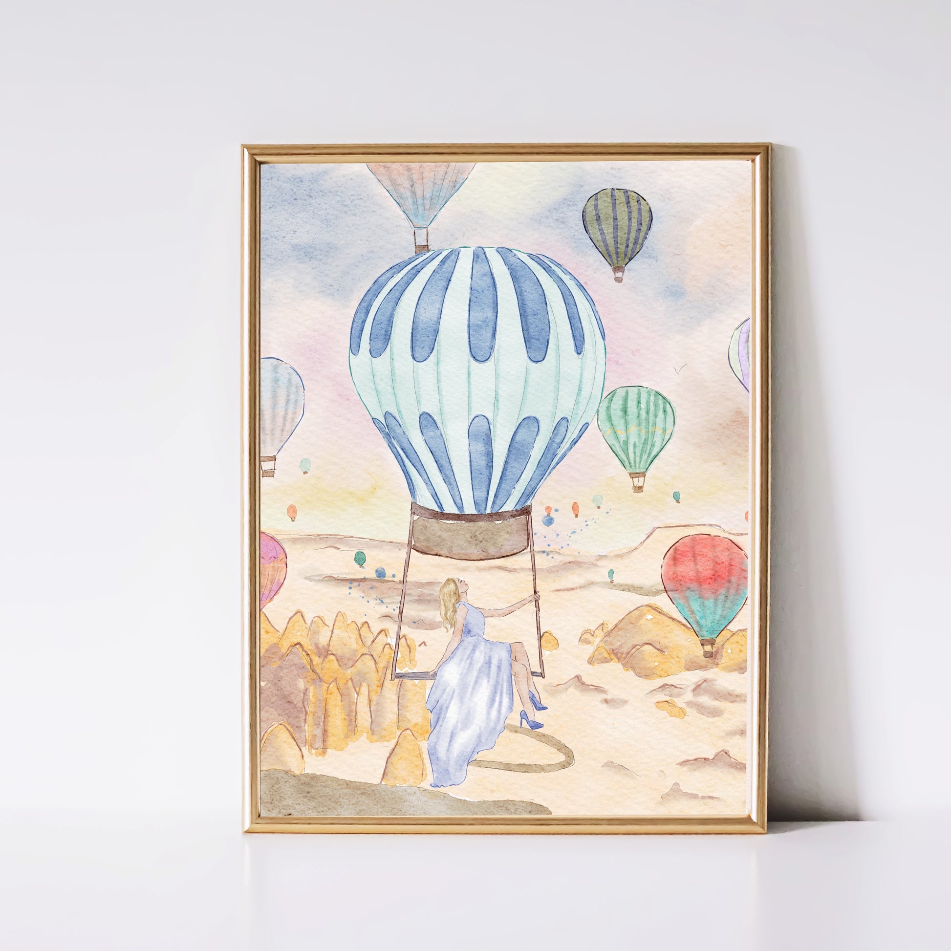 Travel inspired art print air balloons in Cappadocia by Nina Maric