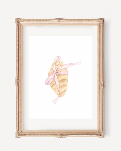 Croissant Watercolor Illustration Art Print