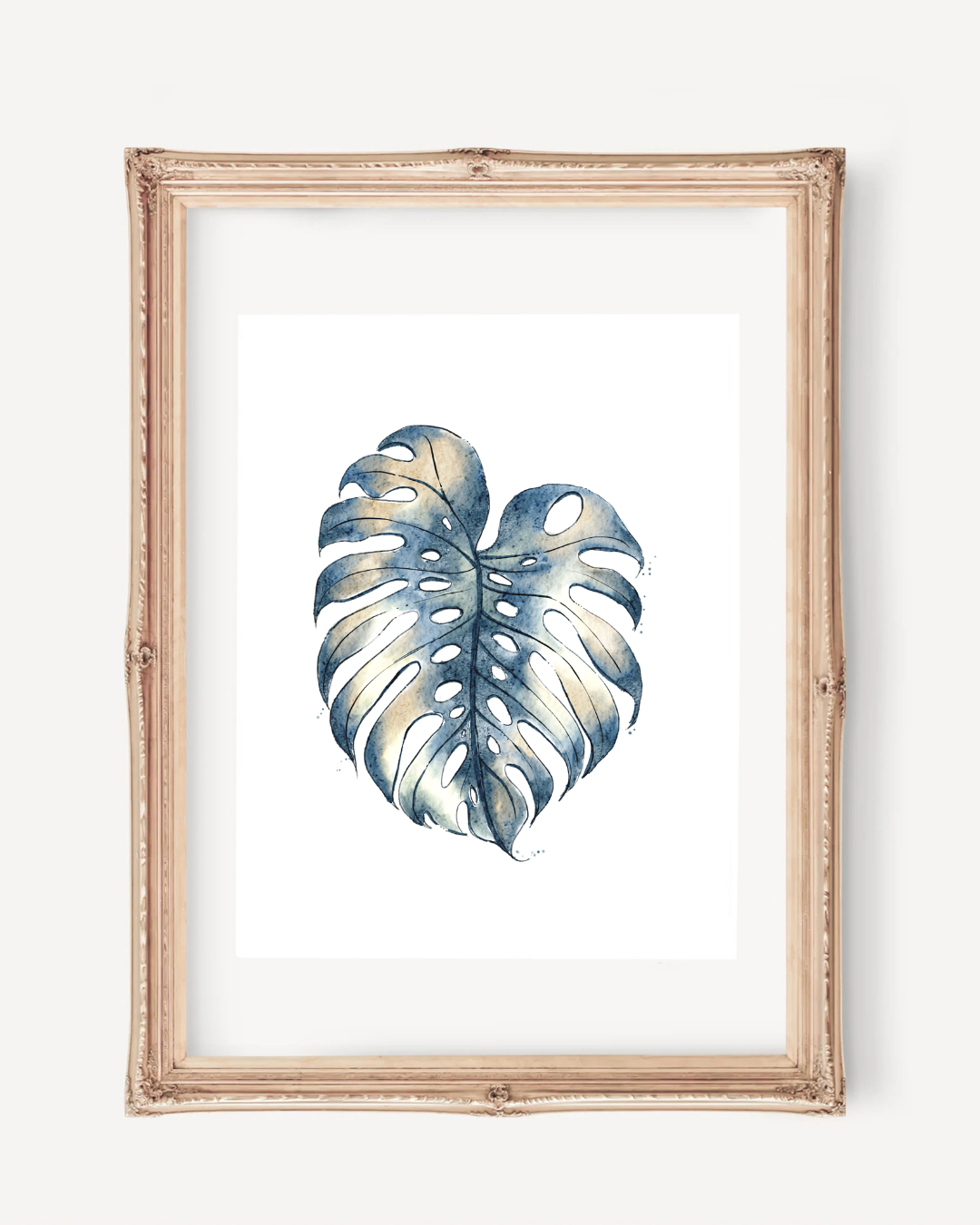 Monstera Leaf Art Print - Minimalist Botanical Prints