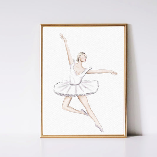 Nursery room decor ballerina art print by Nina Maric Illustrations