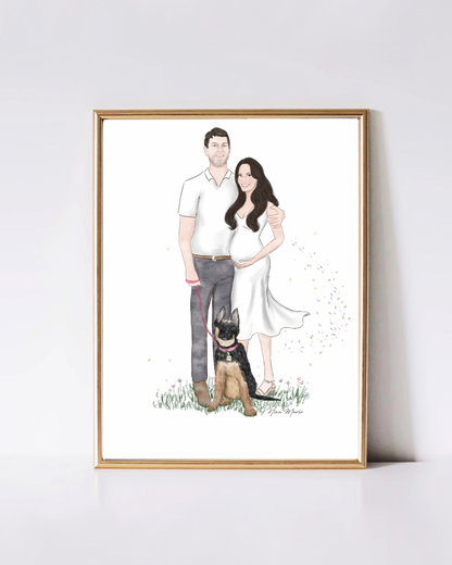 Custom Portrait Art by Nina Maric - Personalized Gifts (Basic Package)