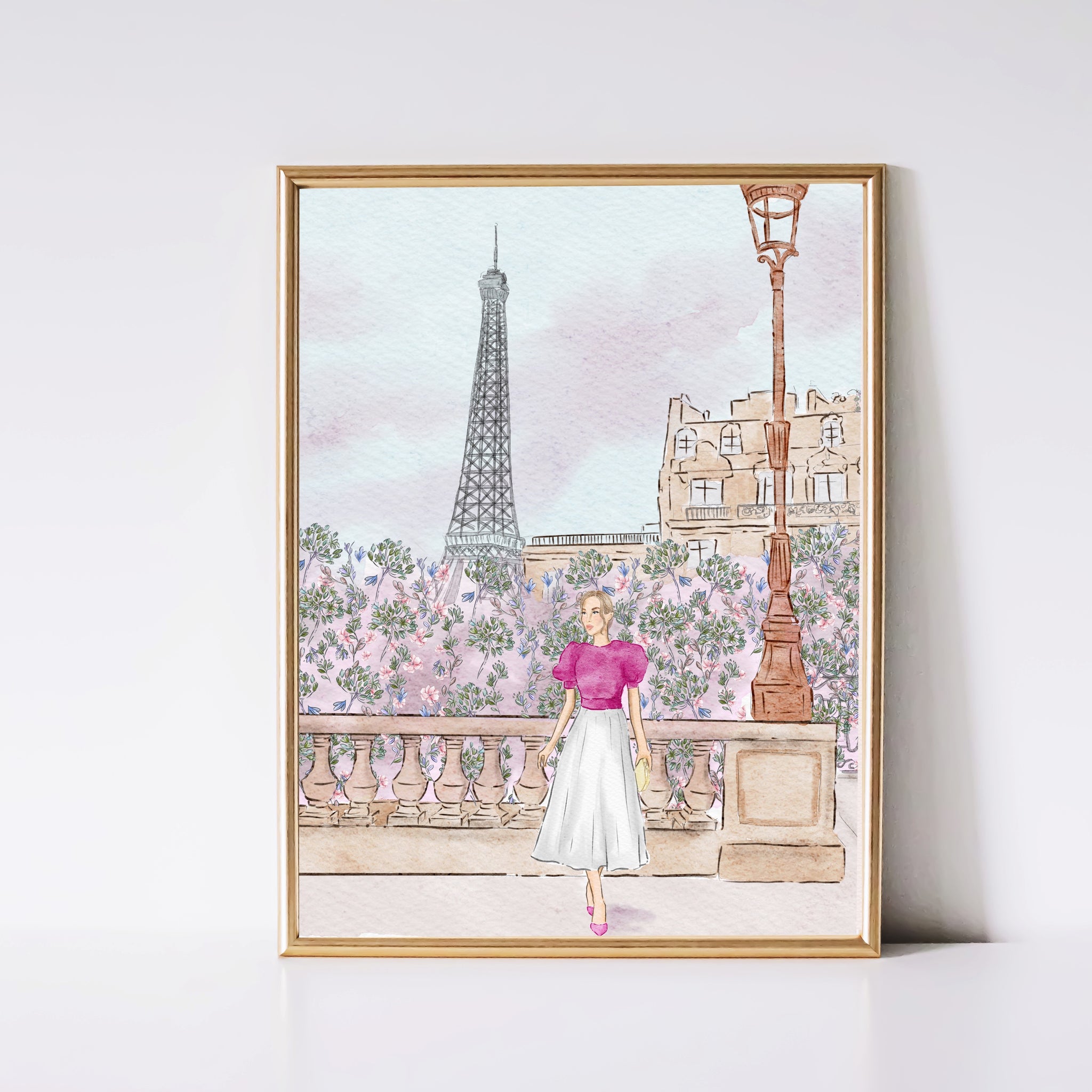 Girl in Paris - Travel Art Print