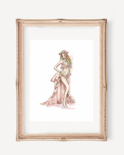 Botanical Home Decor - Flower Dress Fashion Art Print