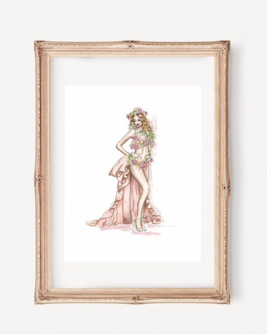 Botanical Home Decor - Flower Dress Fashion Art Print