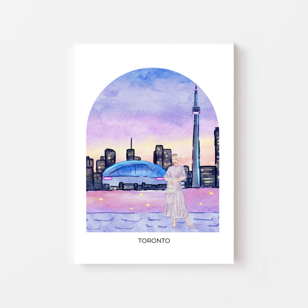 Girl in Toronto - Travel Art Print (dome background)