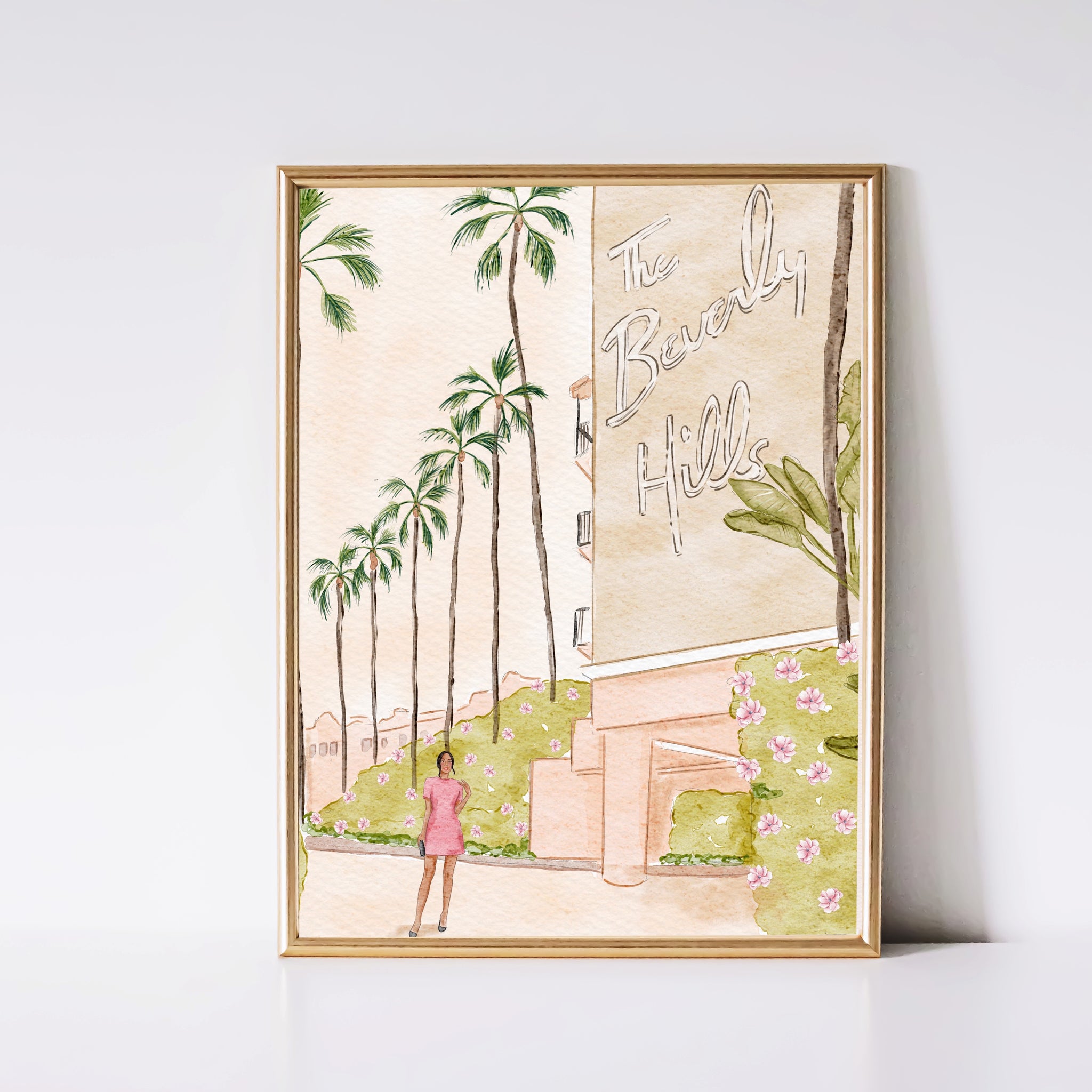 Girl in Beverly Hills - Travel Art Print
