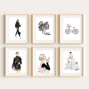 Wall art fashion illustration collection by Nina Maric