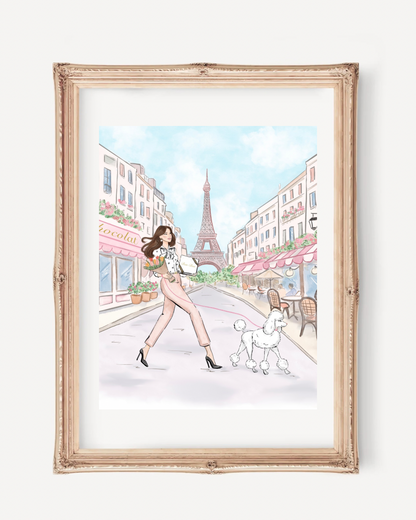 Paris Scene Fashion Illustration Print