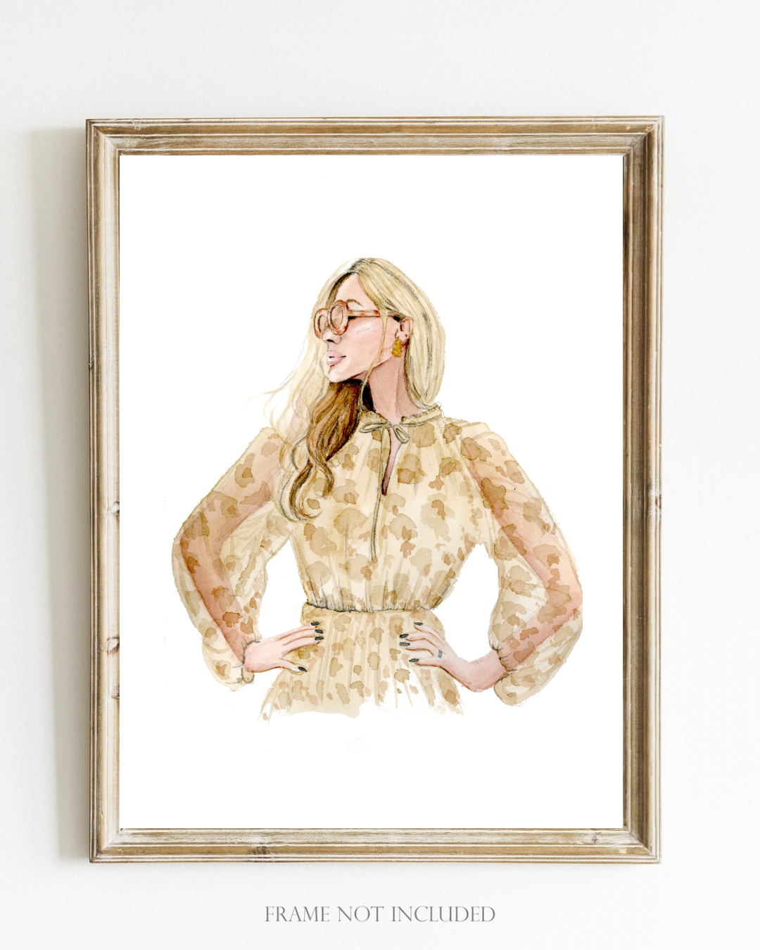 Safari Print Fashion Girl Wall Art - Fashion Illustration Art Print