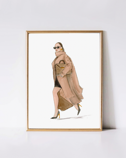 Fall Fashion Illustration Wall Decor Art